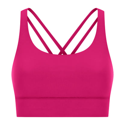 New Double-Sided Brushed Naked-Feel Cross-Back Yoga Bra, High-Intensity Anti-Shock Lifting Sports Bra