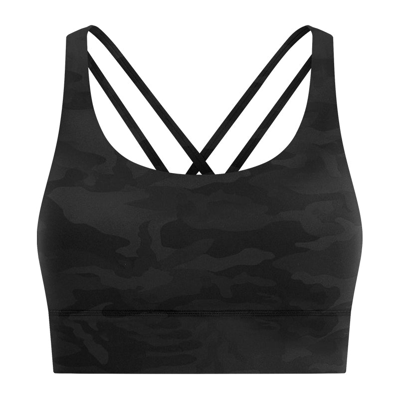 New Double-Sided Brushed Naked-Feel Cross-Back Yoga Bra, High-Intensity Anti-Shock Lifting Sports Bra