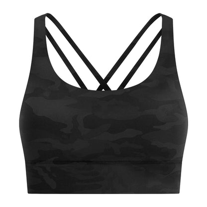 New Double-Sided Brushed Naked-Feel Cross-Back Yoga Bra, High-Intensity Anti-Shock Lifting Sports Bra