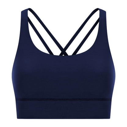 New Double-Sided Brushed Naked-Feel Cross-Back Yoga Bra, High-Intensity Anti-Shock Lifting Sports Bra