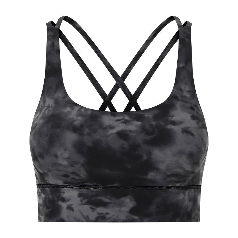 New Double-Sided Brushed Naked-Feel Cross-Back Yoga Bra, High-Intensity Anti-Shock Lifting Sports Bra