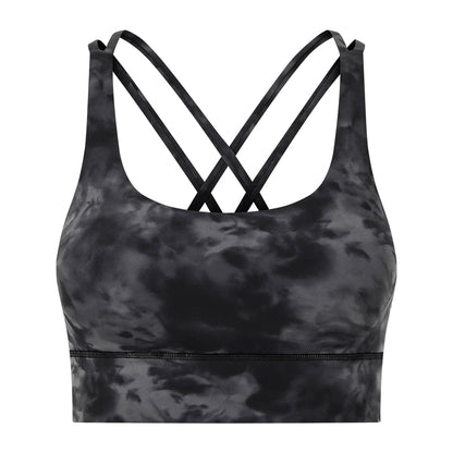 New Double-Sided Brushed Naked-Feel Cross-Back Yoga Bra, High-Intensity Anti-Shock Lifting Sports Bra